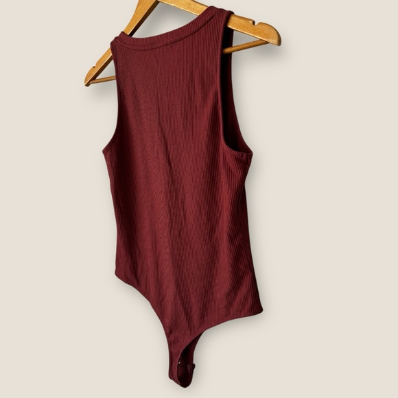 Dynamite Deep Red Ribbed Bodysuit - Picture 6 of 9